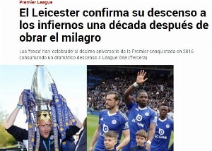 ge - Jornais destacam rebaixamento do Leicester para a terceira divisão inglesa: 