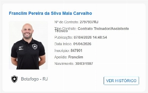 ge - Franclim Carvalho é regularizado no BID e pode fazer estreia como técnico do Botafogo