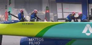 ge - Luciano Huck veleja com equipe brasileira em barco “voador” do Sail GP que chega a 100km/h