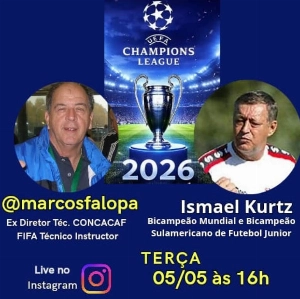 Terceiro Tempo - Milton Neves - A Champions League será o tema da live de Marcos Falopa com o convidado Ismael Kurtz - Notícias - Terceiro Tempo