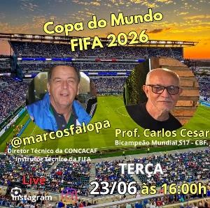 Terceiro Tempo - Milton Neves - A Copa do Mundo será o tema da live de Marcos Falopa com o Prof. Carlos Cesar - Notícias - Terceiro Tempo