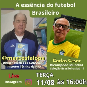 Terceiro Tempo - Milton Neves - Marcos Falopa recebe o Prof. Carlos Cesar na live desta terça-feira - Notícias - Terceiro Tempo