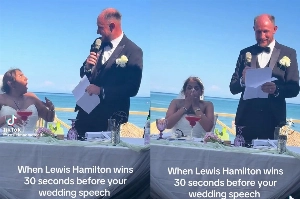 ge - Noivo interrompe casamento para anunciar vitória de Hamilton em Barcelona; veja vídeo