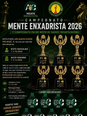ge - 1º Campeonato Online Infantojuvenil de Xadrez definido para dia 1º de agosto; inscrições abertas